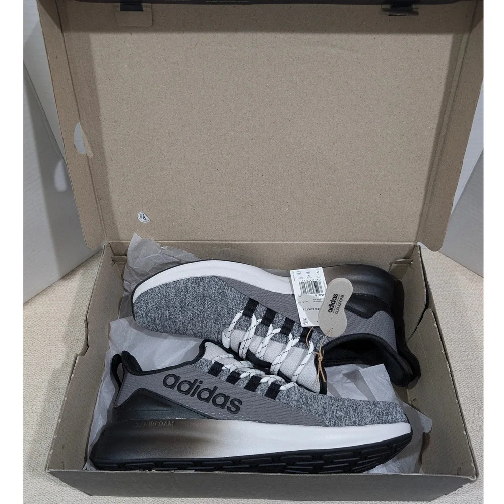 Adidas Lite Racer Adapt 8.0 Wide Mens Shoes Grey Black KJ5076 Size 11 NIB